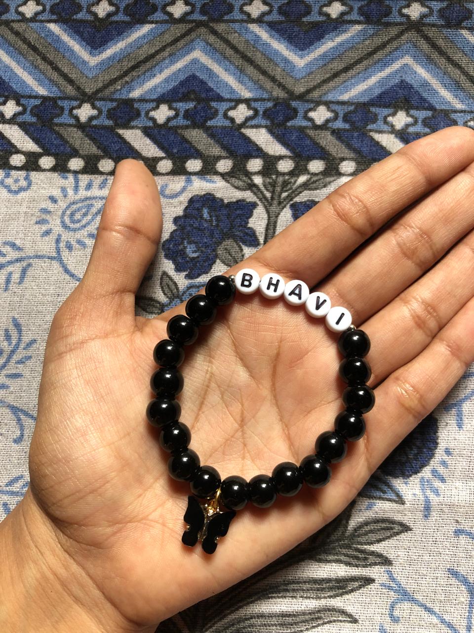 Colourfull name bracelets with charm (for 1)