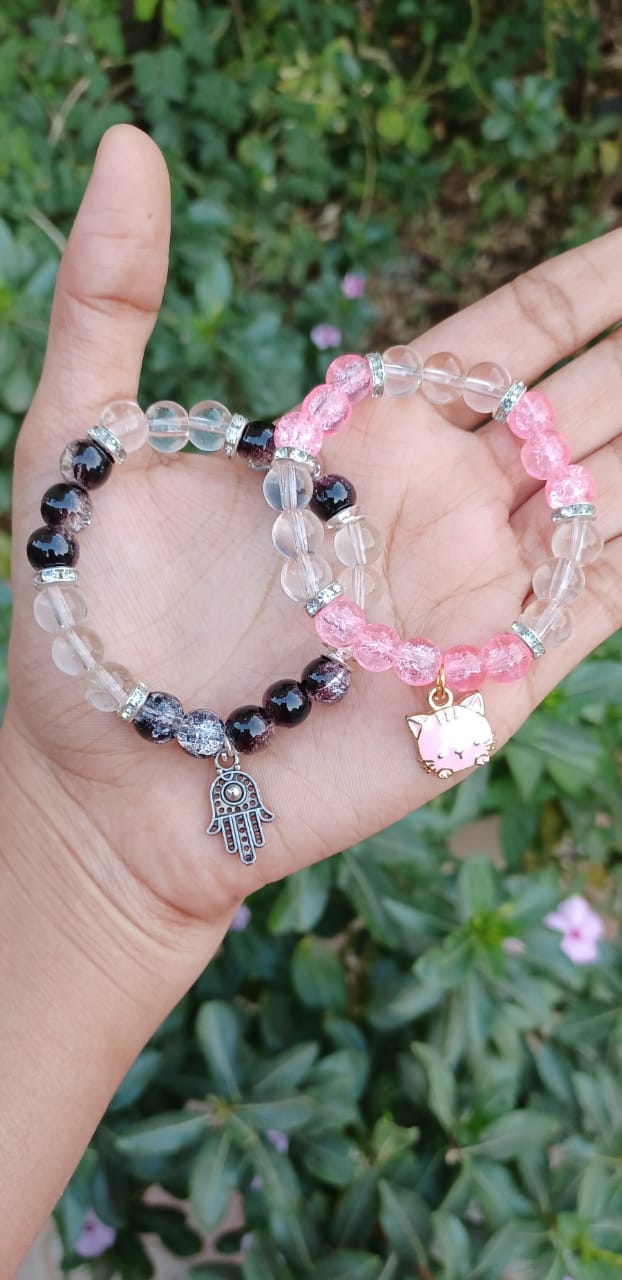 Personalized Charm Bracelets - Choose Your Vibe!( pair of 2)