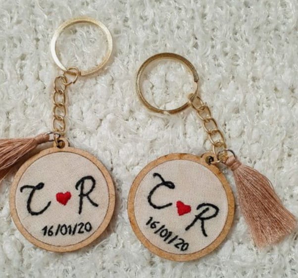 π¨ Hand-Embroidered Art Keychain ( for 1)