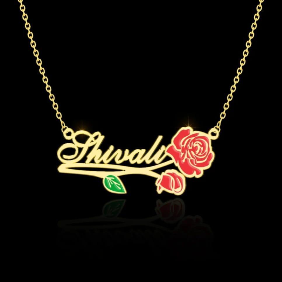 Enamel Name Necklace