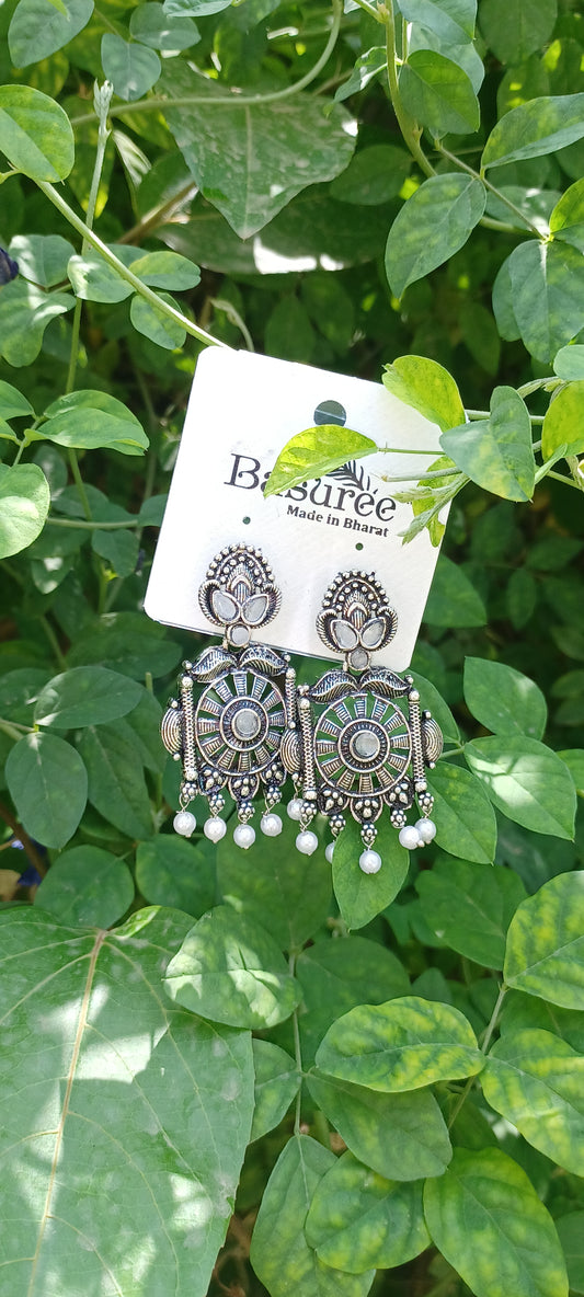 Trendy oxidised jhumkas
