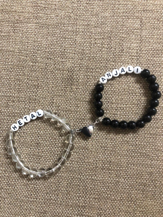 Megnetic heart bracelets pair (for 2)