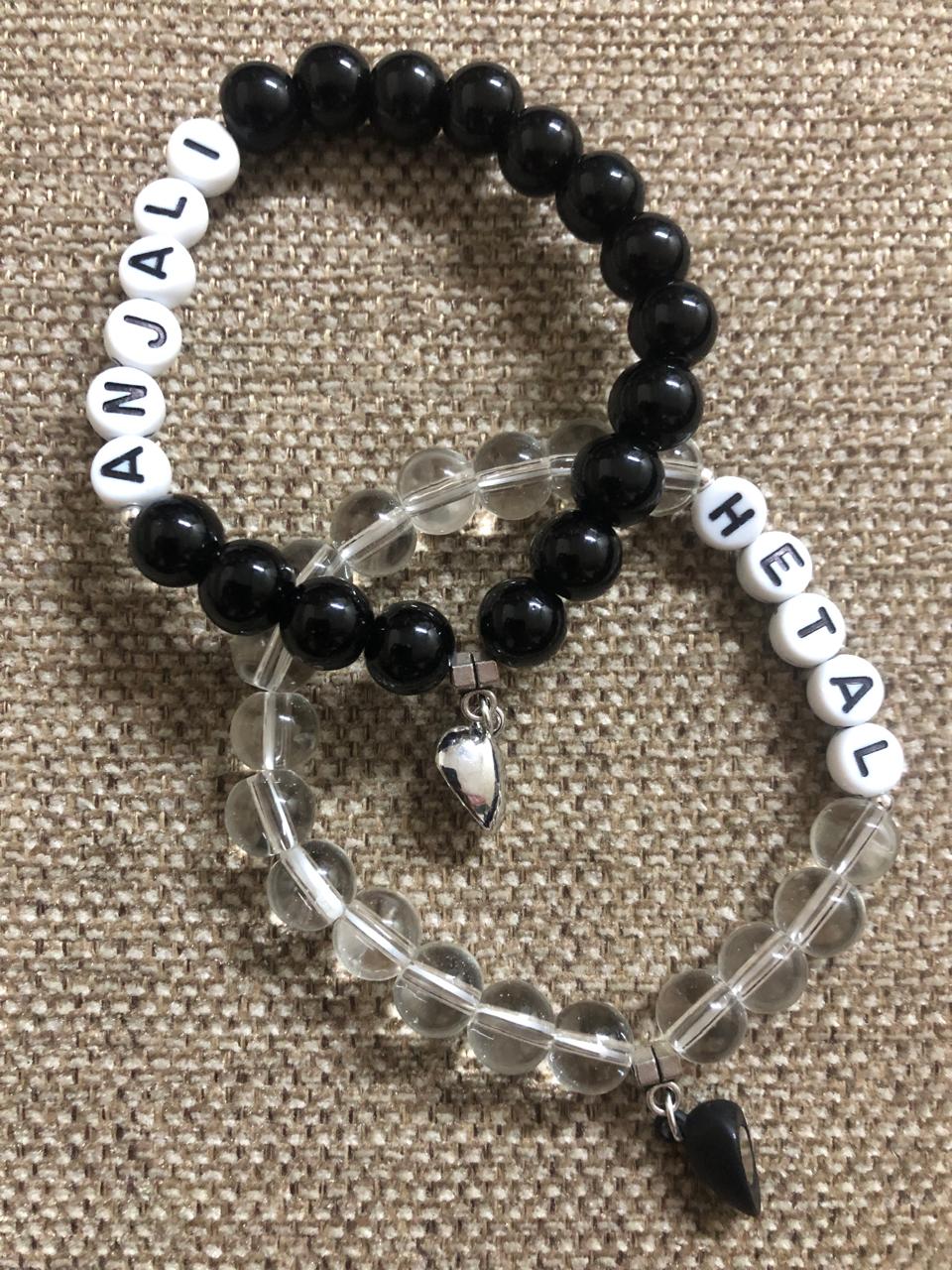 Megnetic heart bracelets pair (for 2)