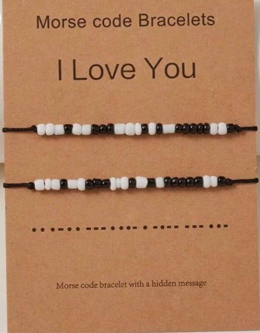 Morse code bracelets pairs