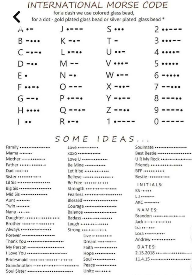 Morse code bracelets pairs