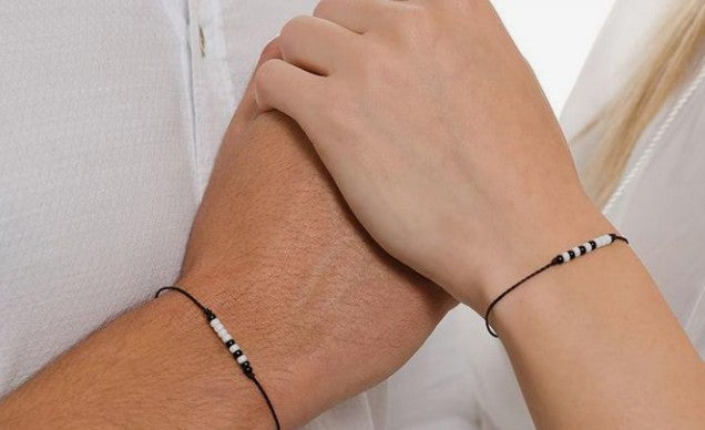 Morse code bracelets pairs