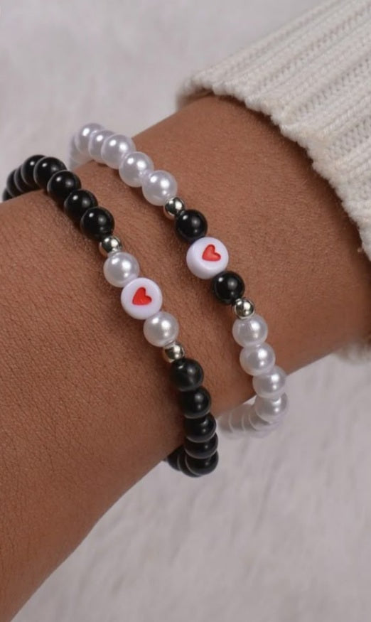 Heart bracelet pair