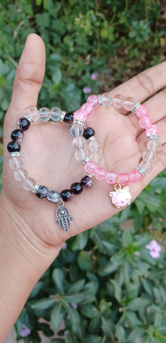 Personalized Charm Bracelets - Choose Your Vibe!( pair of 2)