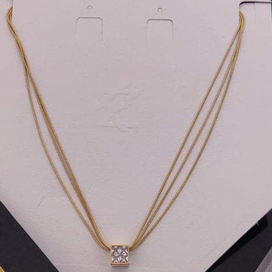 💫 Triple Strand Geometric Pendant Necklace