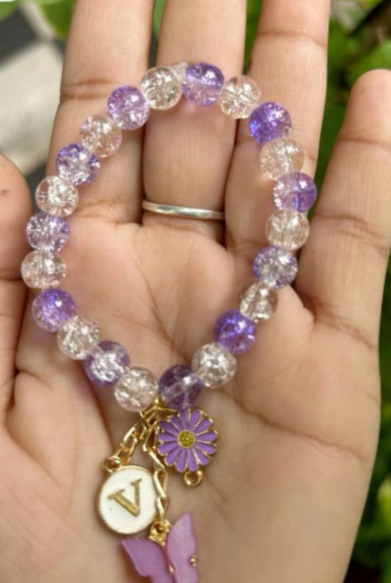 Aqua Bloom Beaded Bracelet – Dainty Charm with Floral Magic